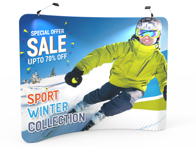 10ft Professional Curved Tension Fabric Display