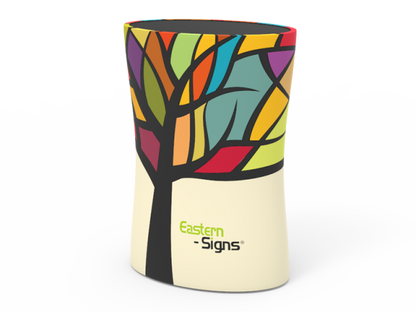 Oval Trade Show Counter with Fabric Printing