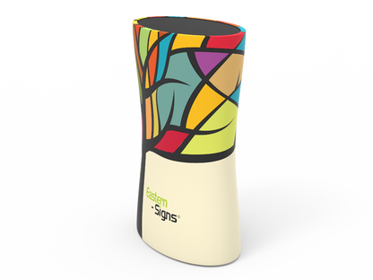 Oval Trade Show Counter with Fabric Printing