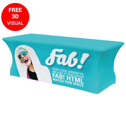 Premium Stretch Table Cover (Full-Color Dye Sublimation, Full Bleed)