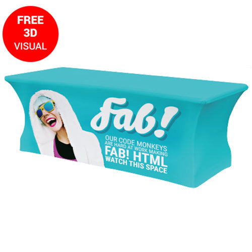 Premium Stretch Table Cover (Full-Color Dye Sublimation, Full Bleed)