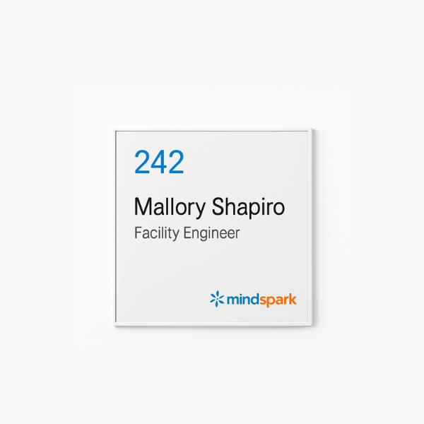 4 in. x 4 in.  OFFICE DOOR / WALL NAMEPLATE CRYSTAL SIGN FRAME