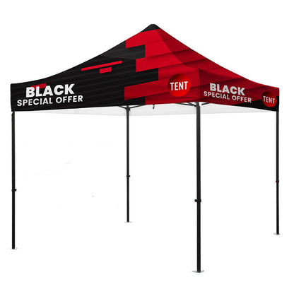 Premium Aluminum (Black) 10' Tent Kit (Dye-Sublimation) 17" Valance