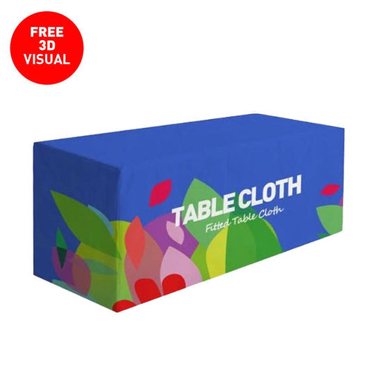 Premium Fitted Table Cover (Full-Color Dye Sublimation, Full Bleed)