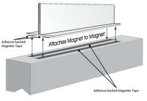 8 in. x 2 in. DOUBLE-SIDED OFFICE CUBICLE NAMEPLATE SIGN FRAME WITH ALUMINUM BASE