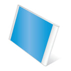 Changeable office desk name sign with curved design