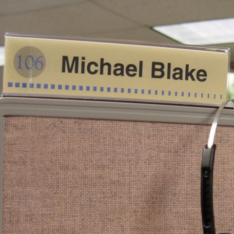 10 in. x 2 in. DOUBLE-SIDED OFFICE CUBICLE NAMEPLATE SIGN FRAME