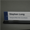 8 in. x 2 in. DOUBLE-SIDED OFFICE CUBICLE NAMEPLATE SIGN FRAME WITH ALUMINUM BASE