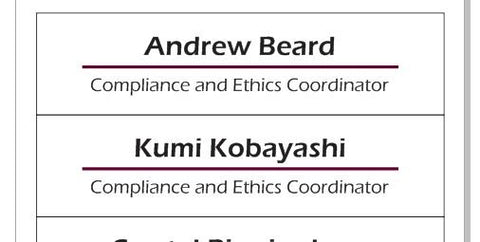 8 in. x 2 in. ACETATE PRINTED NAME INSERTS FOR OFFICE SIGNS