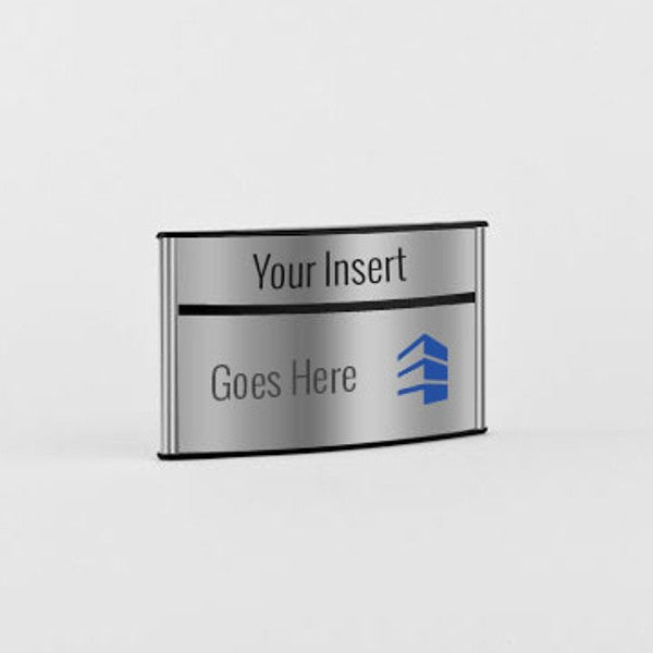 6 in. x 3 in. OFFICE DOOR / WALL NAMEPLATE SIGN FRAME / H-CURVE+HEADER