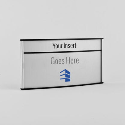 8.5 in.. x 4 in. OFFICE DOOR / WALL NAMEPLATE SIGN FRAME / H-CURVE+HEADER