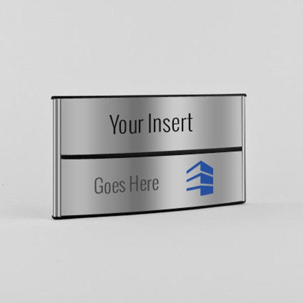 8.5 in.. x 4 in. OFFICE DOOR / WALL NAMEPLATE SIGN FRAME / H-CURVE+LARGE HEADER