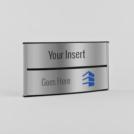 8.5 in.. x 4 in. OFFICE DOOR / WALL NAMEPLATE SIGN FRAME / H-CURVE+LARGE HEADER